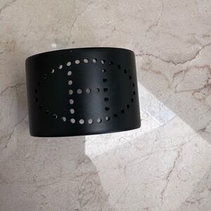Black Perforated Leather Cuff Bracelet